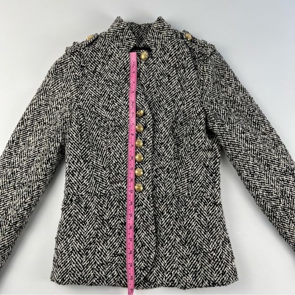 Victoria’s Secret Tweed Pea Coat Size 0 Black snd White Wool Blend Jacket - Picture 10 of 15
